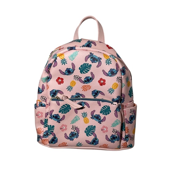 Lilo & Stitch Pink Tropical Print Mini Backpack Danielle Nicole - Picture 1 of 7